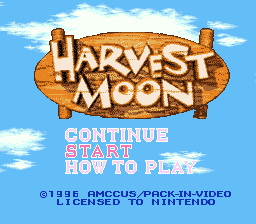 Harvest Moon (Europe) Title Screen